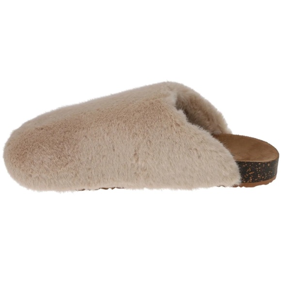 Ladies Dockers slippers Luxe Faux Fur Slip-on Clog Tan M6450-9041 - Picture 5 of 7